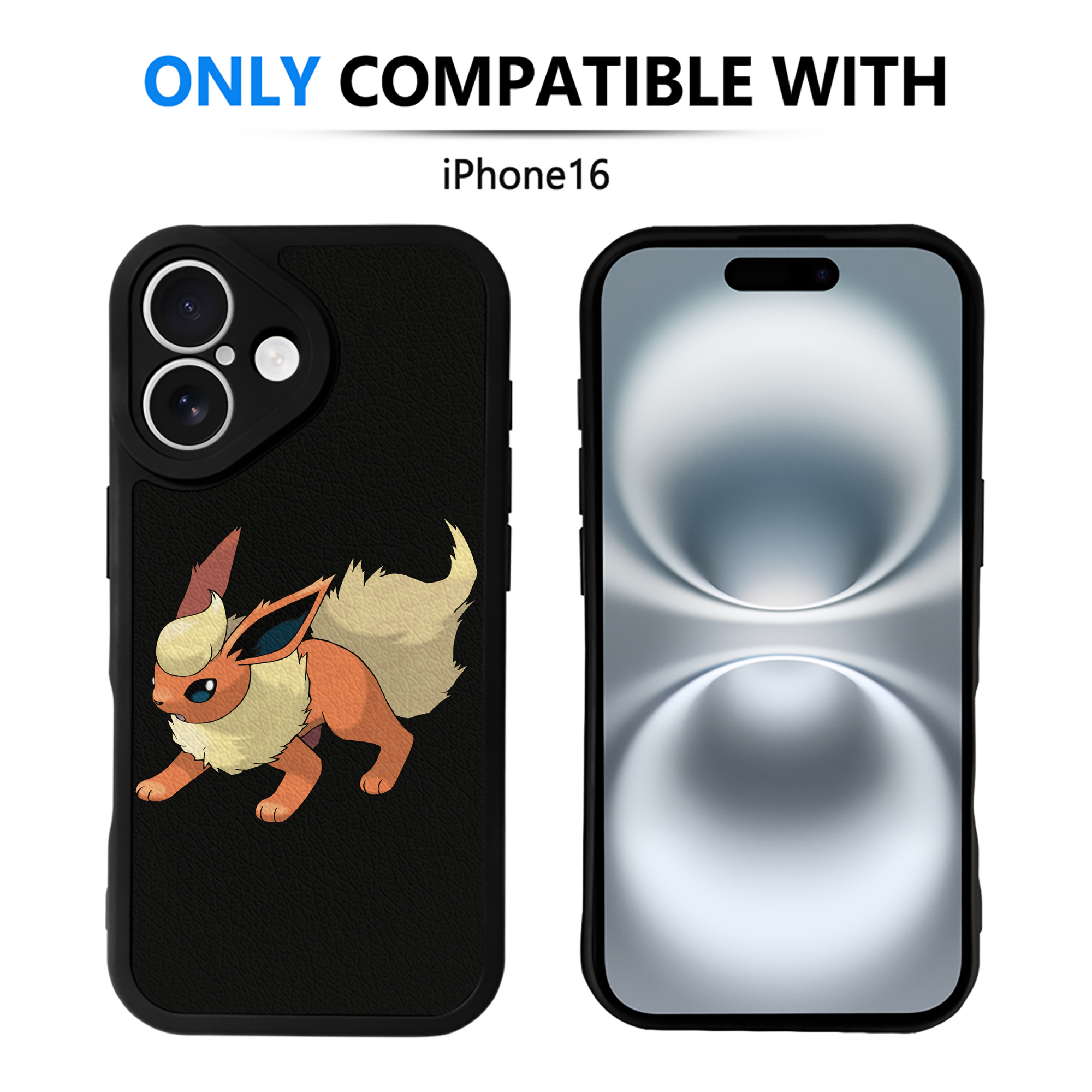 （画像用） ポケットモンスター Pokémon 【iPhone 16シリーズ対応】シリコンスマホケース（レザー調） 材質：シリコン